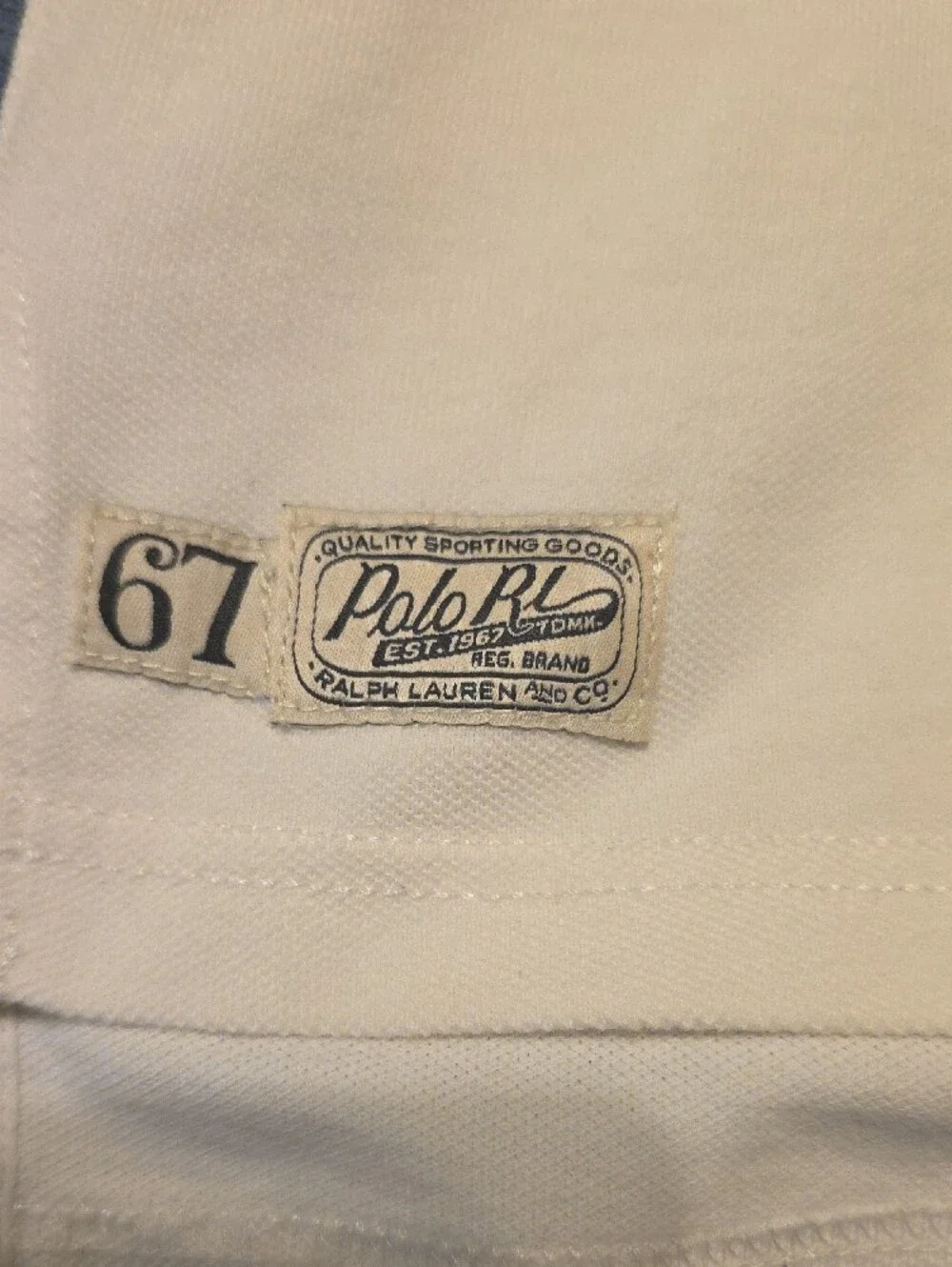 Polo by Ralph Lauren White and Navy Embroidered Short-Sleeve Polo